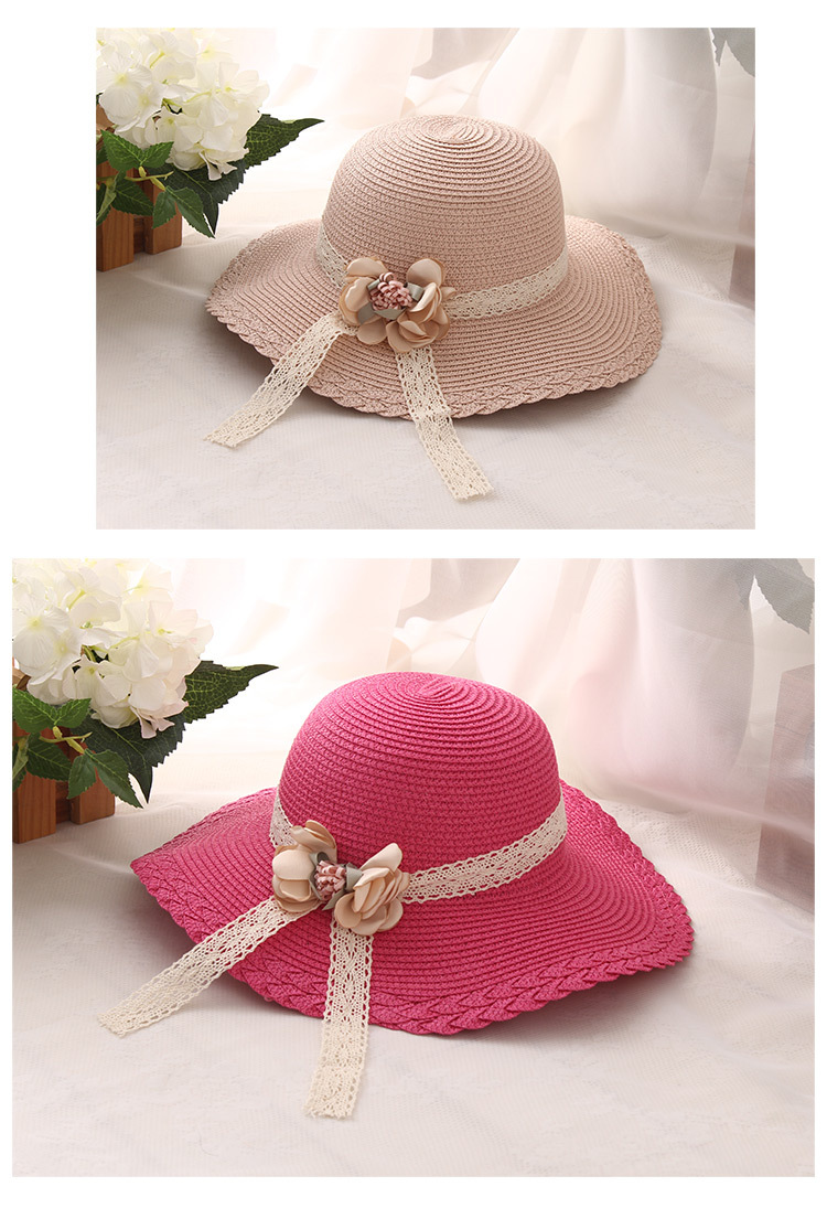 Children's Hat Summer Flower Lace Straw Hat Baby Girl 2019 Sun Protection Summer Hat Beach Vacation Sun Hat Wholesale