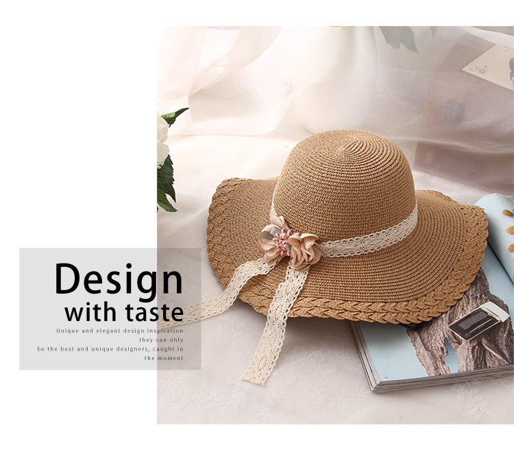 Children's Hat Summer Flower Lace Straw Hat Baby Girl 2019 Sun Protection Summer Hat Beach Vacation Sun Hat Wholesale