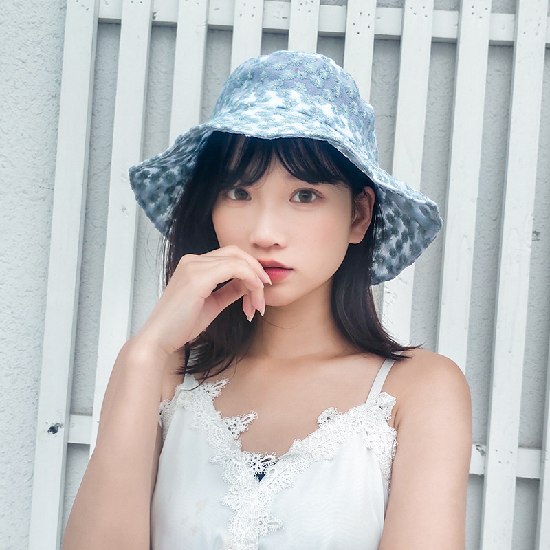 Korean Style Little Daisy Bucket Hat Women&#039;s Flower Cutout Summer Thin Sun Protection Hat Korean Style Lace Sunshade Bucket Hat Fashion