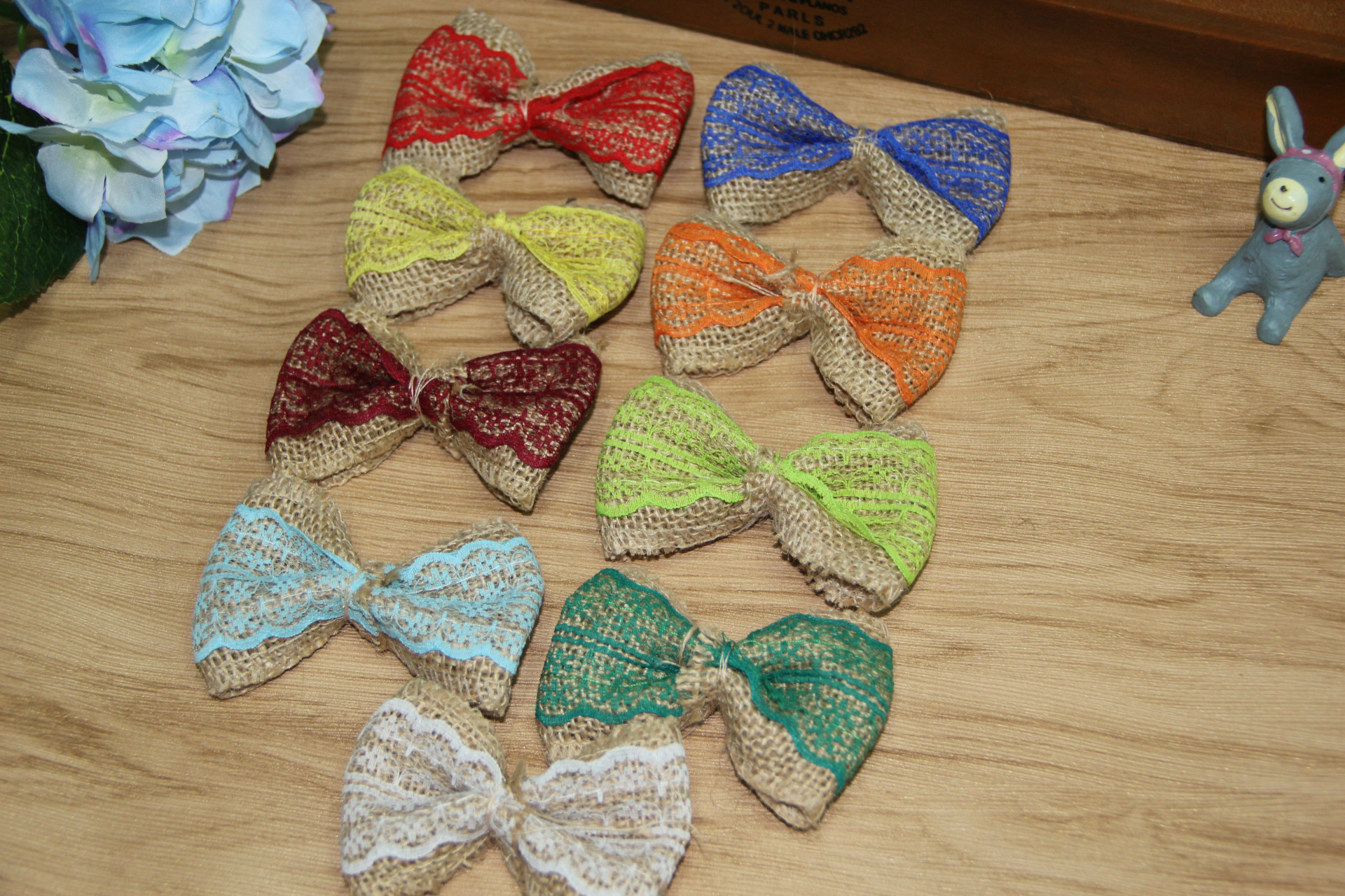 DIY lace bow new clothing accessories color linen flowers bow