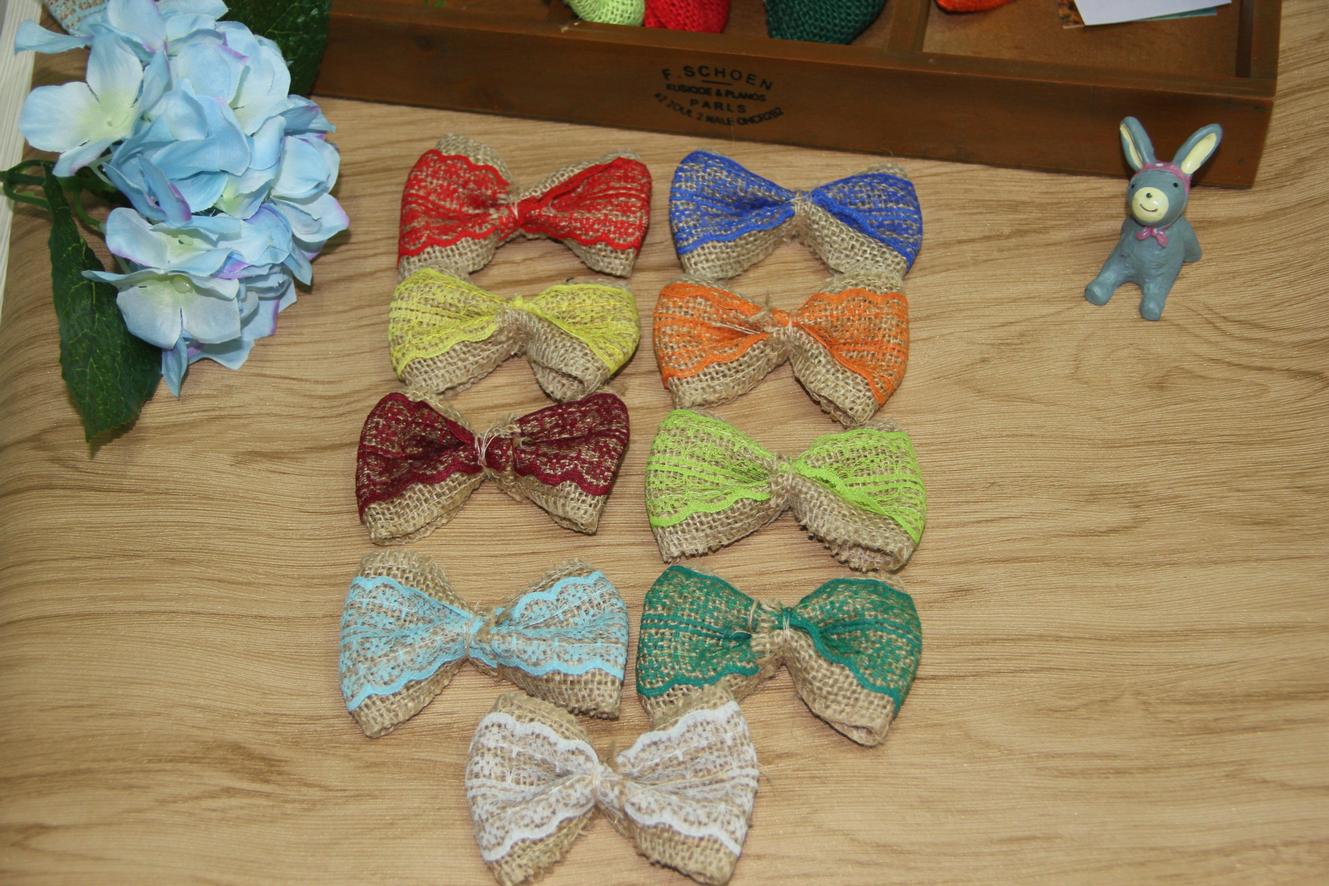 DIY lace bow new clothing accessories color linen flowers bow