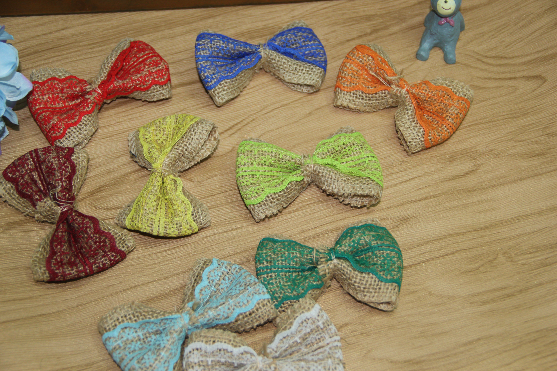 DIY lace bow new clothing accessories color linen flowers bow