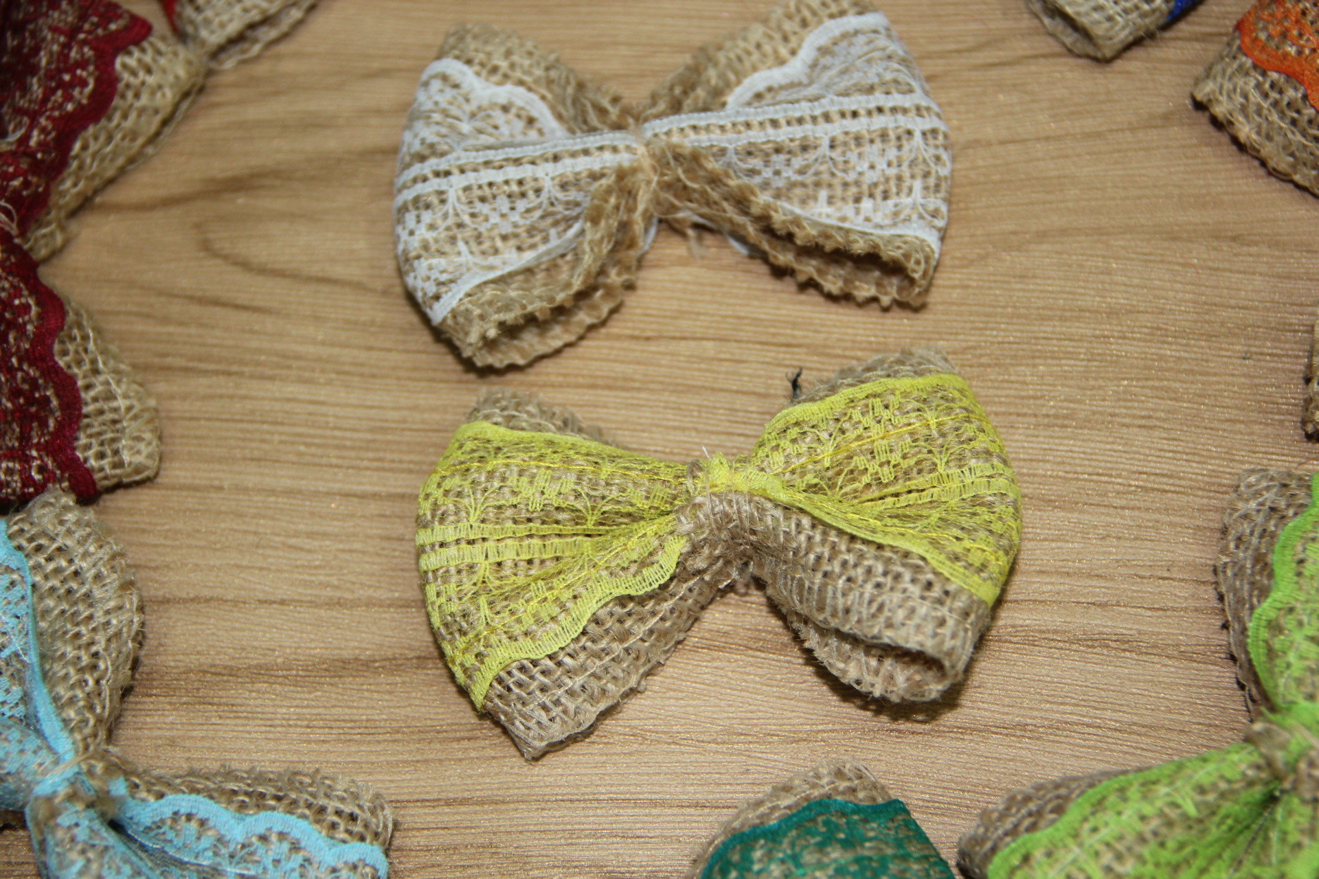 DIY lace bow new clothing accessories color linen flowers bow