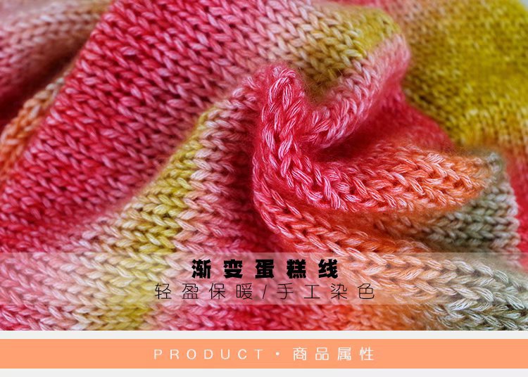 Cake Rainbow Thread Handmade DIY Woven Pure Cotton Cake Yarn Wool Long Section Dyed Lace Rendering Rainbow Crochet Thread Cake Rainbow Thread Handmade DIY Woven Pure Cotton Cake Yarn Wool Long Section Dyed Lace Rendering Rainbow Crochet Thread
