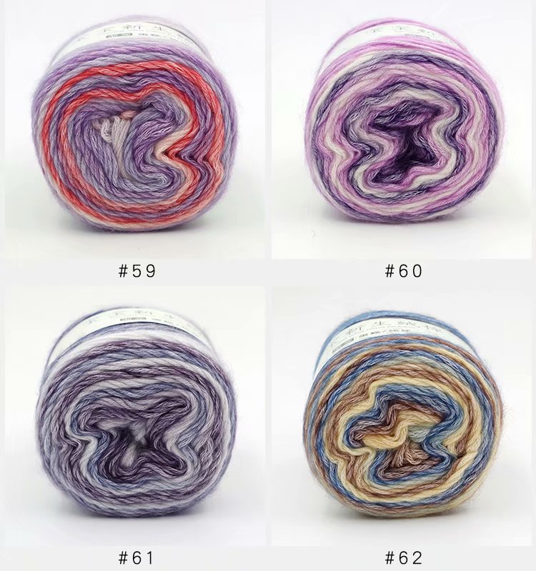 Cake Rainbow Thread Handmade DIY Woven Pure Cotton Cake Yarn Wool Long Section Dyed Lace Rendering Rainbow Crochet Thread Cake Rainbow Thread Handmade DIY Woven Pure Cotton Cake Yarn Wool Long Section Dyed Lace Rendering Rainbow Crochet Thread
