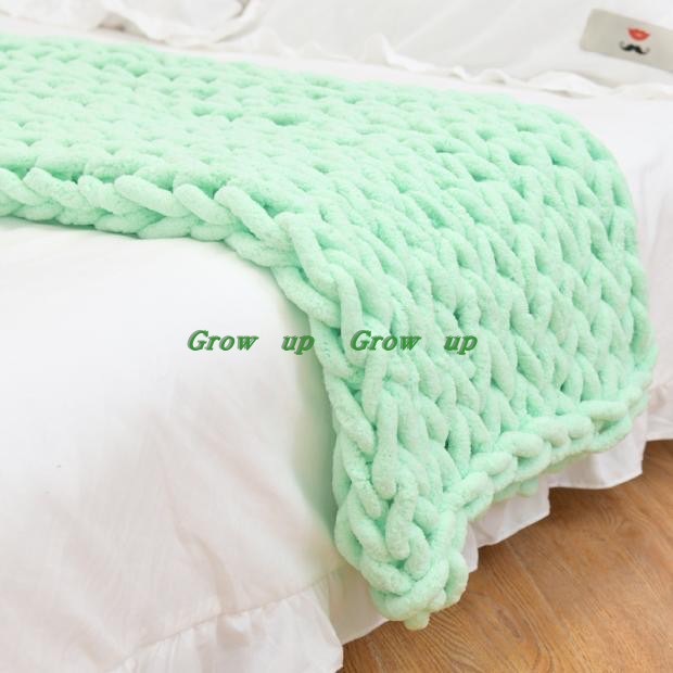 INS Chenille Thick Wool Knitted Blanket Handmade Woven Blanket Nordic Wish Sofa Blanket Thick Thread Bar Knitted Blanket INS Chenille Thick Wool Knitted Blanket Handmade Woven Blanket Nordic Wish Sofa Blanket Thick Thread Bar Knitted Blanket