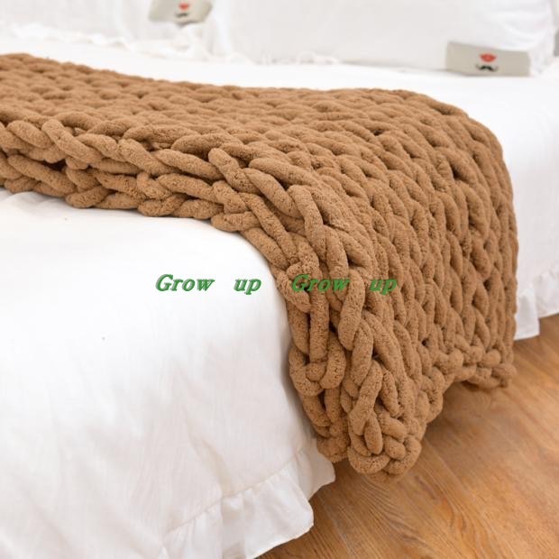INS Chenille Thick Wool Knitted Blanket Handmade Woven Blanket Nordic Wish Sofa Blanket Thick Thread Bar Knitted Blanket INS Chenille Thick Wool Knitted Blanket Handmade Woven Blanket Nordic Wish Sofa Blanket Thick Thread Bar Knitted Blanket
