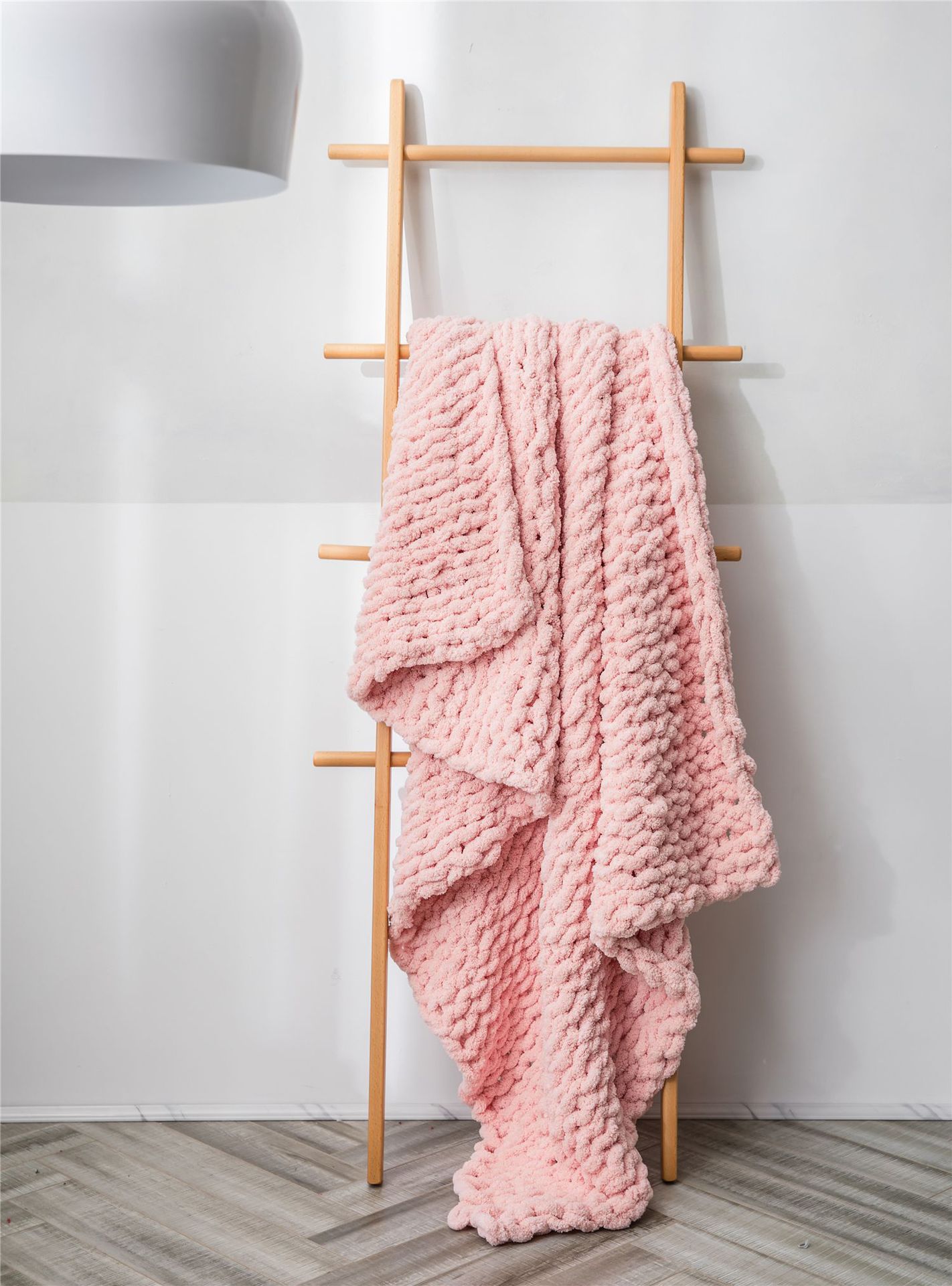 INS Chenille Thick Wool Knitted Blanket Handmade Woven Blanket Nordic Wish Sofa Blanket Thick Thread Bar Knitted Blanket INS Chenille Thick Wool Knitted Blanket Handmade Woven Blanket Nordic Wish Sofa Blanket Thick Thread Bar Knitted Blanket