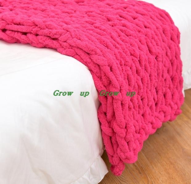 INS Chenille Thick Wool Knitted Blanket Handmade Woven Blanket Nordic Wish Sofa Blanket Thick Thread Bar Knitted Blanket INS Chenille Thick Wool Knitted Blanket Handmade Woven Blanket Nordic Wish Sofa Blanket Thick Thread Bar Knitted Blanket