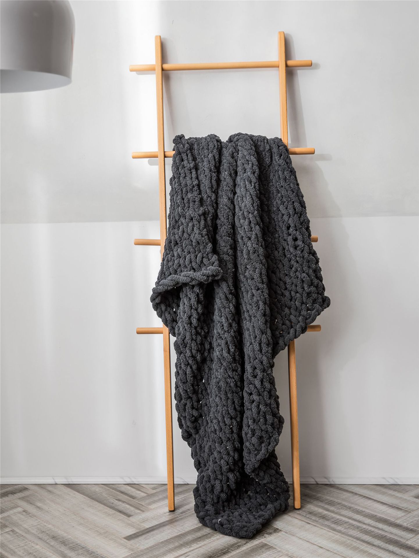 INS Chenille Thick Wool Knitted Blanket Handmade Woven Blanket Nordic Wish Sofa Blanket Thick Thread Bar Knitted Blanket INS Chenille Thick Wool Knitted Blanket Handmade Woven Blanket Nordic Wish Sofa Blanket Thick Thread Bar Knitted Blanket