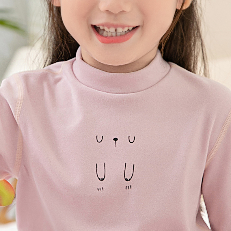 Children&#039;s Thread Thermal Underwear Set Girls&#039; Traceless Thermal Long-Sleeved Long John Base Pajamas Double-Sided Warm Soft Wool