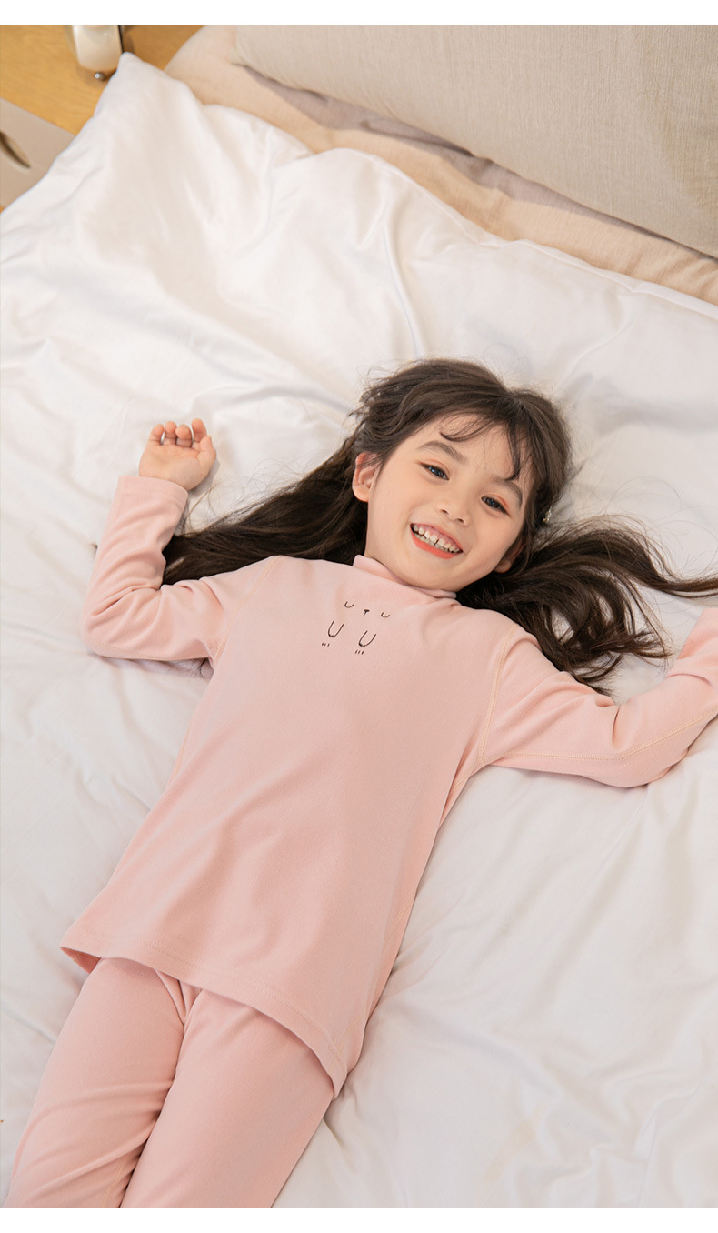 Children's Thread Thermal Underwear Set Girls' Traceless Thermal Long-Sleeved Long John Base Pajamas Double-Sided Warm Soft Wool Children's Thread Thermal Underwear Set Girls' Traceless Thermal Long-Sleeved Long John Base Pajamas Double-Sided Warm Soft Wool