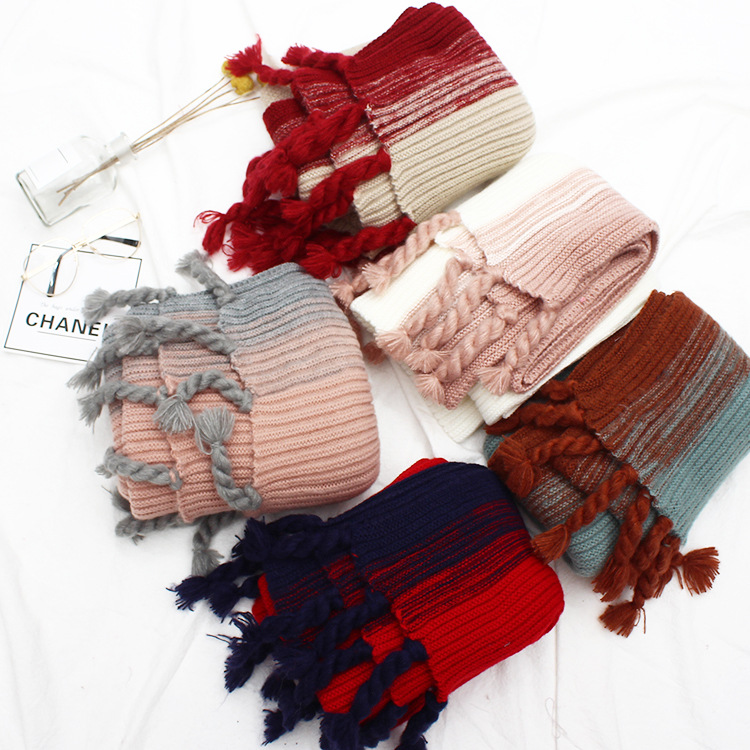 South Korean version of the new thick warm and warm shawl knitted wool thread winter 100 long hair line lovers scarf South Korean version of the new thick warm and warm shawl knitted wool thread winter 100 long hair line lovers scarf