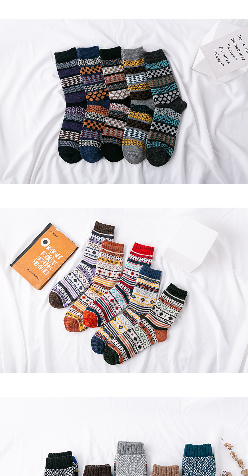 Amazon Cross-Border Foreign Trade Socks Men's Thickened Angora Wool Socks Thick Thread Ethnic Style Tube Socks AliExpress Amazon Cross-Border Foreign Trade Socks Men's Thickened Angora Wool Socks Thick Thread Ethnic Style Tube Socks AliExpress