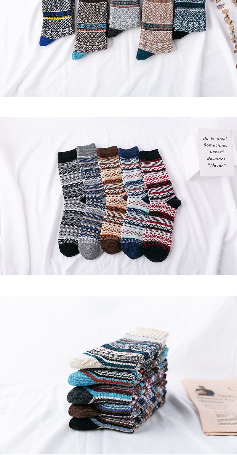 Amazon Cross-Border Foreign Trade Socks Men's Thickened Angora Wool Socks Thick Thread Ethnic Style Tube Socks AliExpress Amazon Cross-Border Foreign Trade Socks Men's Thickened Angora Wool Socks Thick Thread Ethnic Style Tube Socks AliExpress