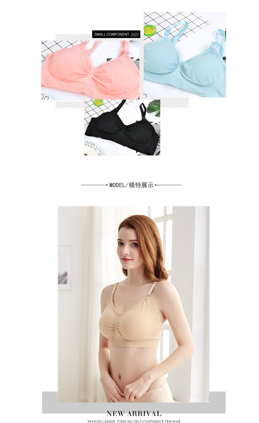 Pregnant Woman Breastfeeding Push up Bras Wireless Front Buckle Bra Nursing Anti-Overflow Large Size Postpartum Mummy Underwear for Women