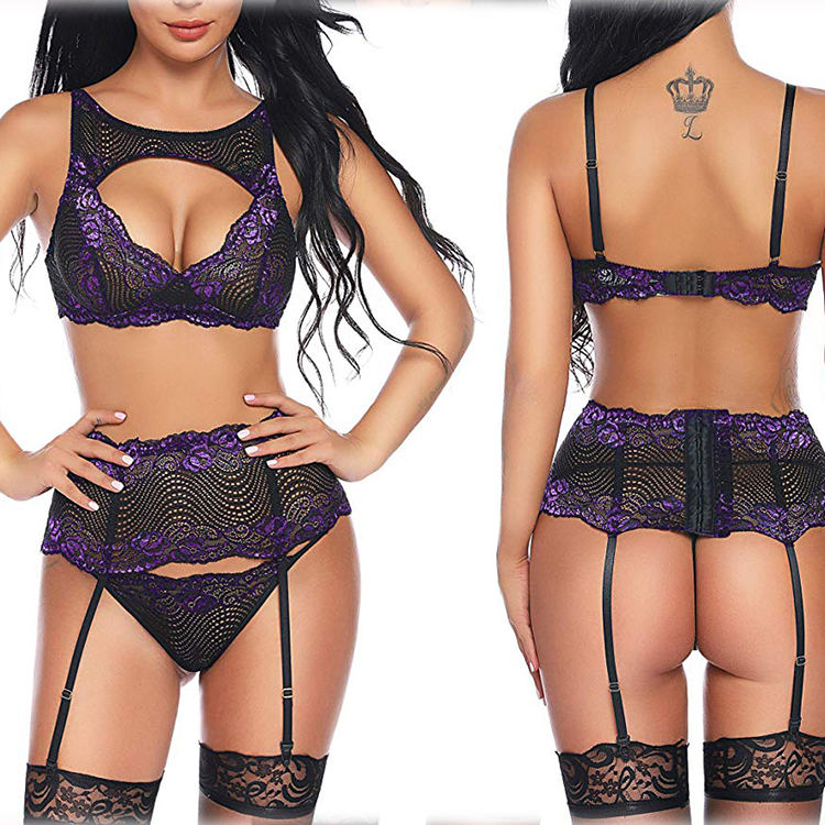 Lace embroidery ladies sexy thong and bra underwear set ladi Women Bras Underwe Lace embroidery ladies sexy thong and bra underwear set ladi Women Bras Underwe