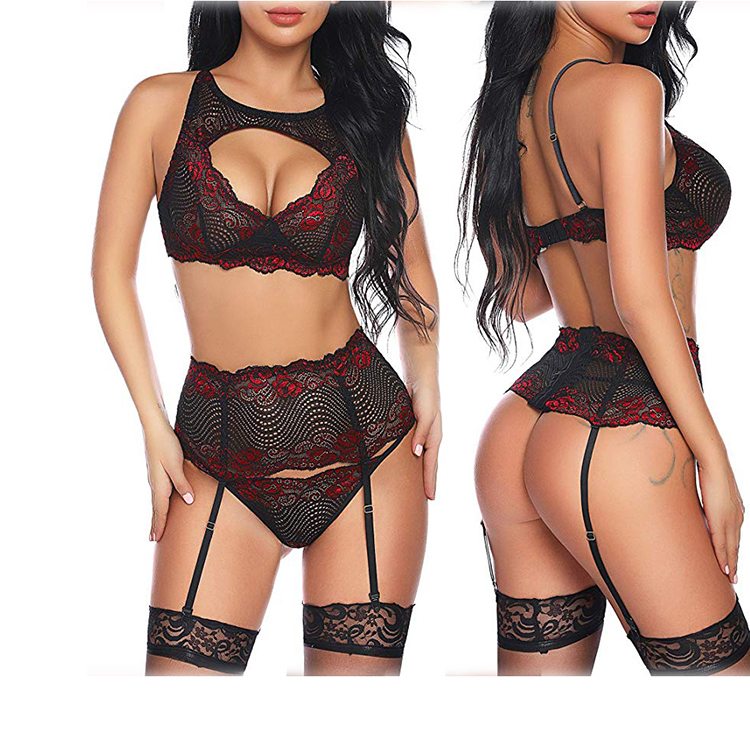 Lace embroidery ladies sexy thong and bra underwear set ladi Women Bras Underwe Lace embroidery ladies sexy thong and bra underwear set ladi Women Bras Underwe