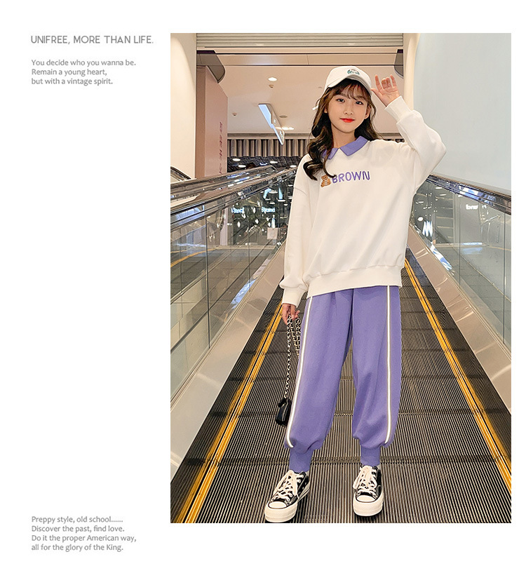 2021 Autumn New Children's Korean-Style Sweater Casual Pants Two-Piece Set for Girls Autumn Sports Suit Fashion 2021 Autumn New Children's Korean-Style Sweater Casual Pants Two-Piece Set for Girls Autumn Sports Suit Fashion