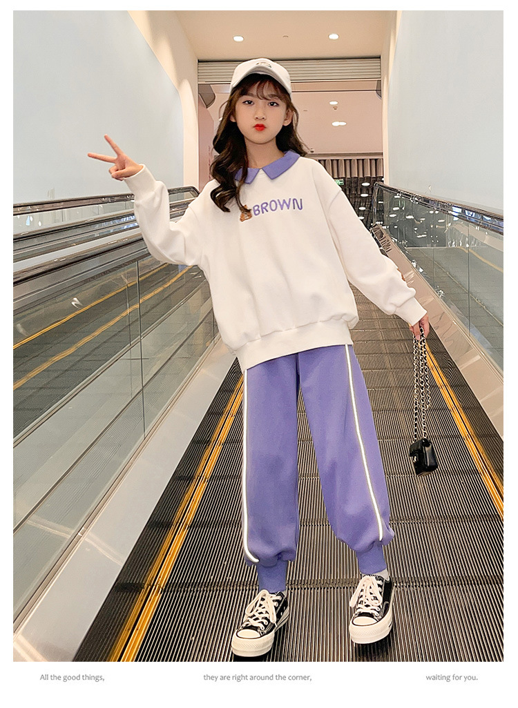 2021 Autumn New Children's Korean-Style Sweater Casual Pants Two-Piece Set for Girls Autumn Sports Suit Fashion 2021 Autumn New Children's Korean-Style Sweater Casual Pants Two-Piece Set for Girls Autumn Sports Suit Fashion