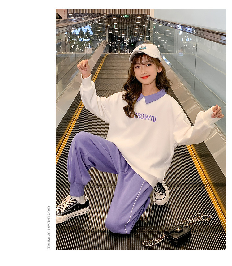 2021 Autumn New Children's Korean-Style Sweater Casual Pants Two-Piece Set for Girls Autumn Sports Suit Fashion 2021 Autumn New Children's Korean-Style Sweater Casual Pants Two-Piece Set for Girls Autumn Sports Suit Fashion