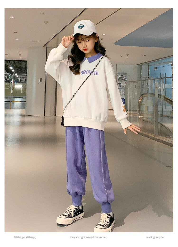 2021 Autumn New Children's Korean-Style Sweater Casual Pants Two-Piece Set for Girls Autumn Sports Suit Fashion 2021 Autumn New Children's Korean-Style Sweater Casual Pants Two-Piece Set for Girls Autumn Sports Suit Fashion