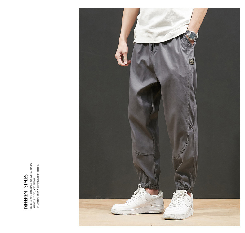 Large Size Casual Pants Men's Spring and Autumn New Men's Ankle Length Pants Korean Youth Loose Track Pants Ankle-Tied Sweatpants Large Size Casual Pants Men's Spring and Autumn New Men's Ankle Length Pants Korean Youth Loose Track Pants Ankle-Tied Sweatpants