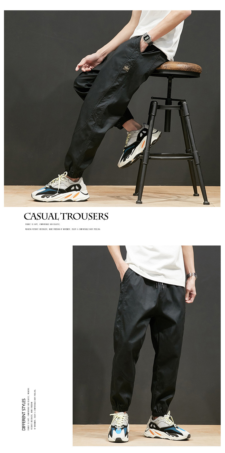 Large Size Casual Pants Men's Spring and Autumn New Men's Ankle Length Pants Korean Youth Loose Track Pants Ankle-Tied Sweatpants Large Size Casual Pants Men's Spring and Autumn New Men's Ankle Length Pants Korean Youth Loose Track Pants Ankle-Tied Sweatpants