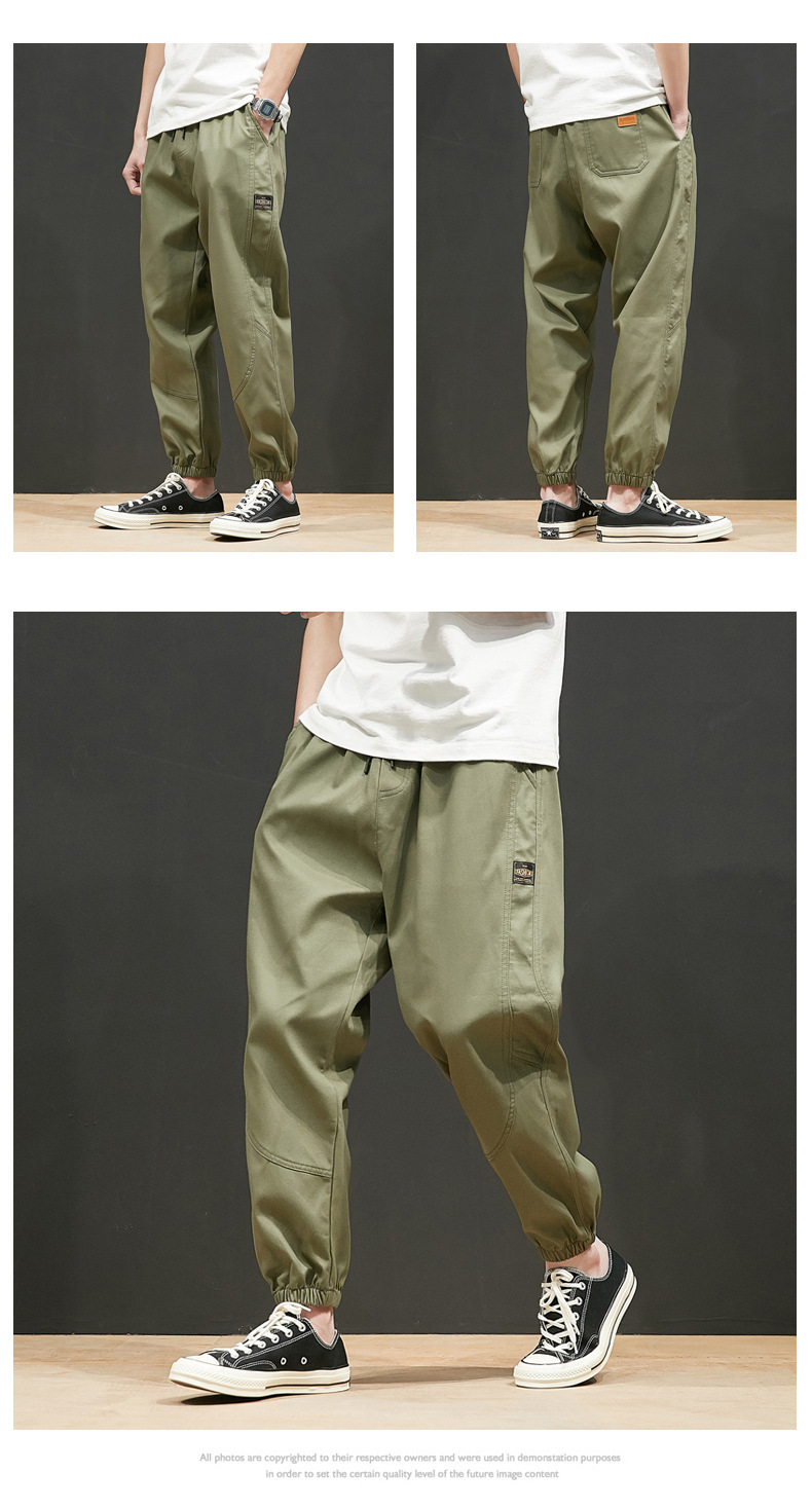 Large Size Casual Pants Men's Spring and Autumn New Men's Ankle Length Pants Korean Youth Loose Track Pants Ankle-Tied Sweatpants Large Size Casual Pants Men's Spring and Autumn New Men's Ankle Length Pants Korean Youth Loose Track Pants Ankle-Tied Sweatpants