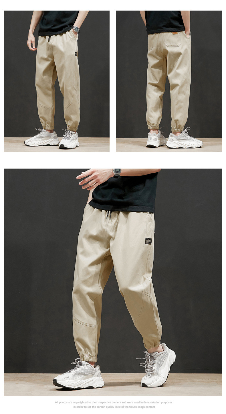 Large Size Casual Pants Men's Spring and Autumn New Men's Ankle Length Pants Korean Youth Loose Track Pants Ankle-Tied Sweatpants Large Size Casual Pants Men's Spring and Autumn New Men's Ankle Length Pants Korean Youth Loose Track Pants Ankle-Tied Sweatpants