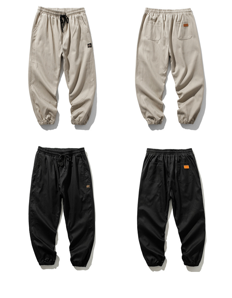 Large Size Casual Pants Men's Spring and Autumn New Men's Ankle Length Pants Korean Youth Loose Track Pants Ankle-Tied Sweatpants Large Size Casual Pants Men's Spring and Autumn New Men's Ankle Length Pants Korean Youth Loose Track Pants Ankle-Tied Sweatpants