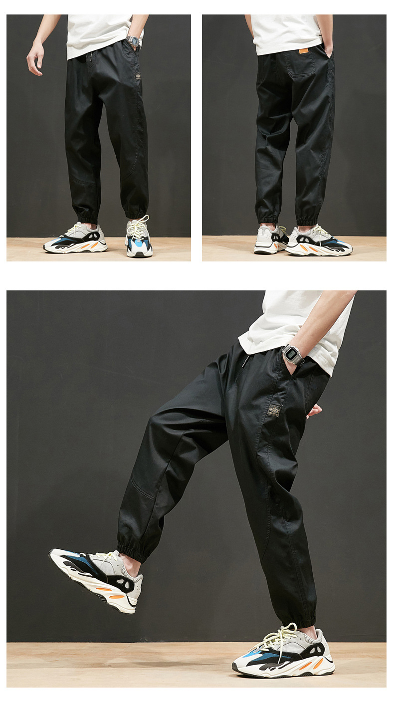 Large Size Casual Pants Men's Spring and Autumn New Men's Ankle Length Pants Korean Youth Loose Track Pants Ankle-Tied Sweatpants Large Size Casual Pants Men's Spring and Autumn New Men's Ankle Length Pants Korean Youth Loose Track Pants Ankle-Tied Sweatpants