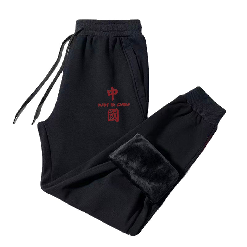 2021 Autumn and Winter Casual Pants Men&#039;s Trousers Sports Pants Men&#039;s Cross-Border Fleece-Lined Trousers Thick Loose plus Size Pants