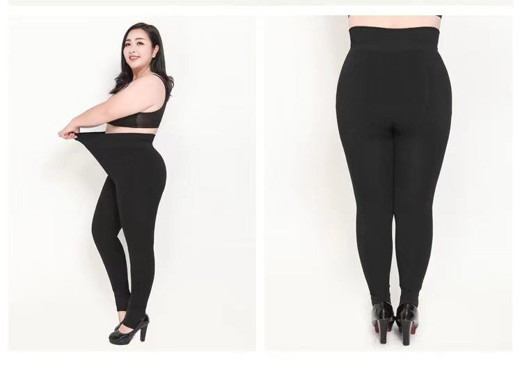  Oversized Underwear Leggings Fat Girl plus Size Fleece-Lined Trousers Thickened Step-on Extra Large Size  Warm Pants