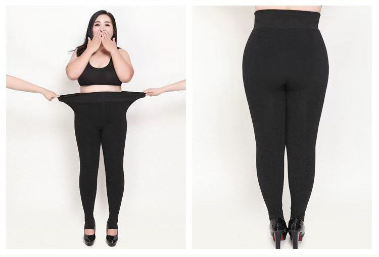  Oversized Underwear Leggings Fat Girl plus Size Fleece-Lined Trousers Thickened Step-on Extra Large Size  Warm Pants