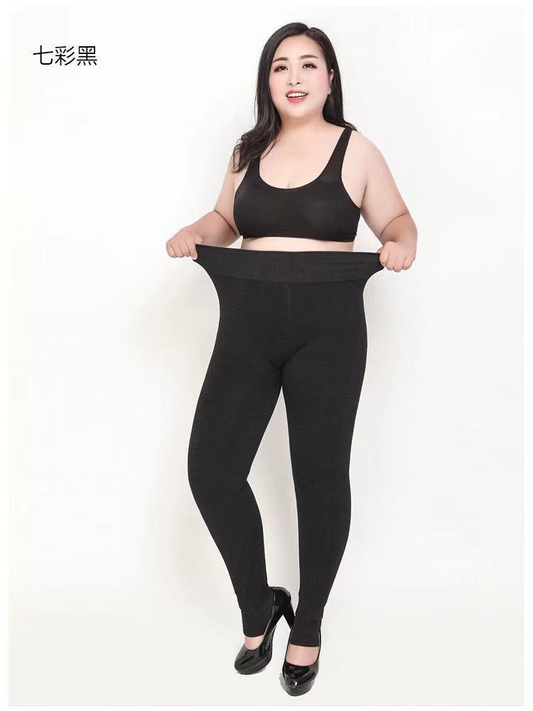  Oversized Underwear Leggings Fat Girl plus Size Fleece-Lined Trousers Thickened Step-on Extra Large Size  Warm Pants