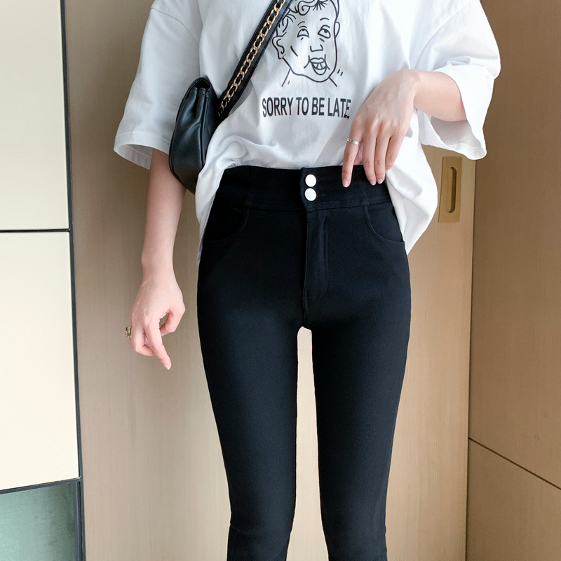 High Waist Leggings Women&#039;s Outer Wear Autumn and Winter Kitten Magic Pants Slimming Versatile Small Black Trousers plus Size Tight Pencil Pants