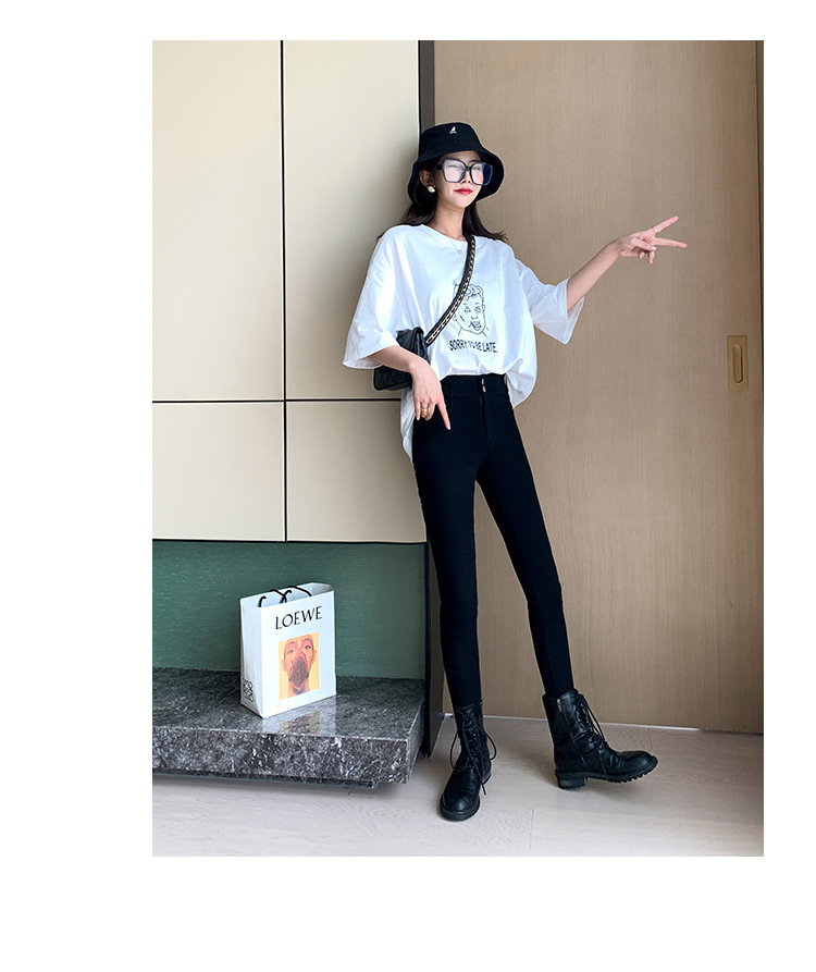 High Waist Leggings Women's Outer Wear Autumn and Winter Kitten Magic Pants Slimming Versatile Small Black Trousers plus Size Tight Pencil Pants