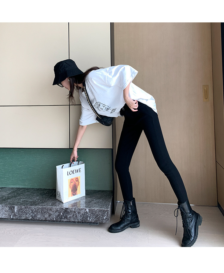 High Waist Leggings Women's Outer Wear Autumn and Winter Kitten Magic Pants Slimming Versatile Small Black Trousers plus Size Tight Pencil Pants