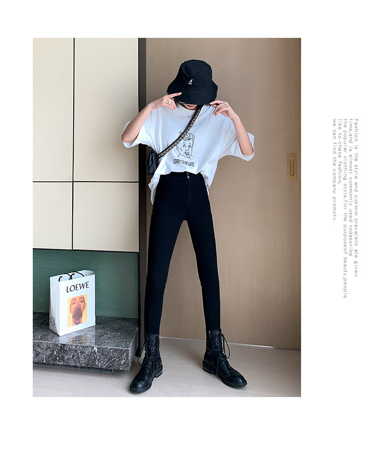 High Waist Leggings Women's Outer Wear Autumn and Winter Kitten Magic Pants Slimming Versatile Small Black Trousers plus Size Tight Pencil Pants