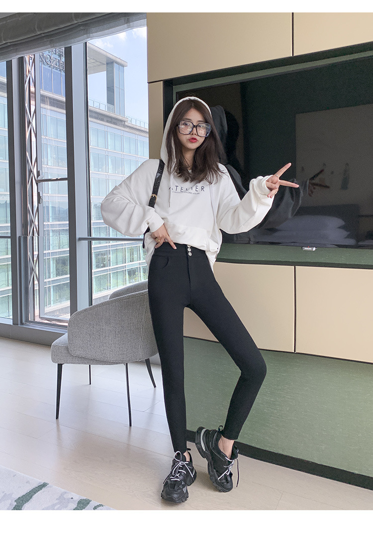 High Waist Leggings Women's Outer Wear Autumn and Winter Kitten Magic Pants Slimming Versatile Small Black Trousers plus Size Tight Pencil Pants
