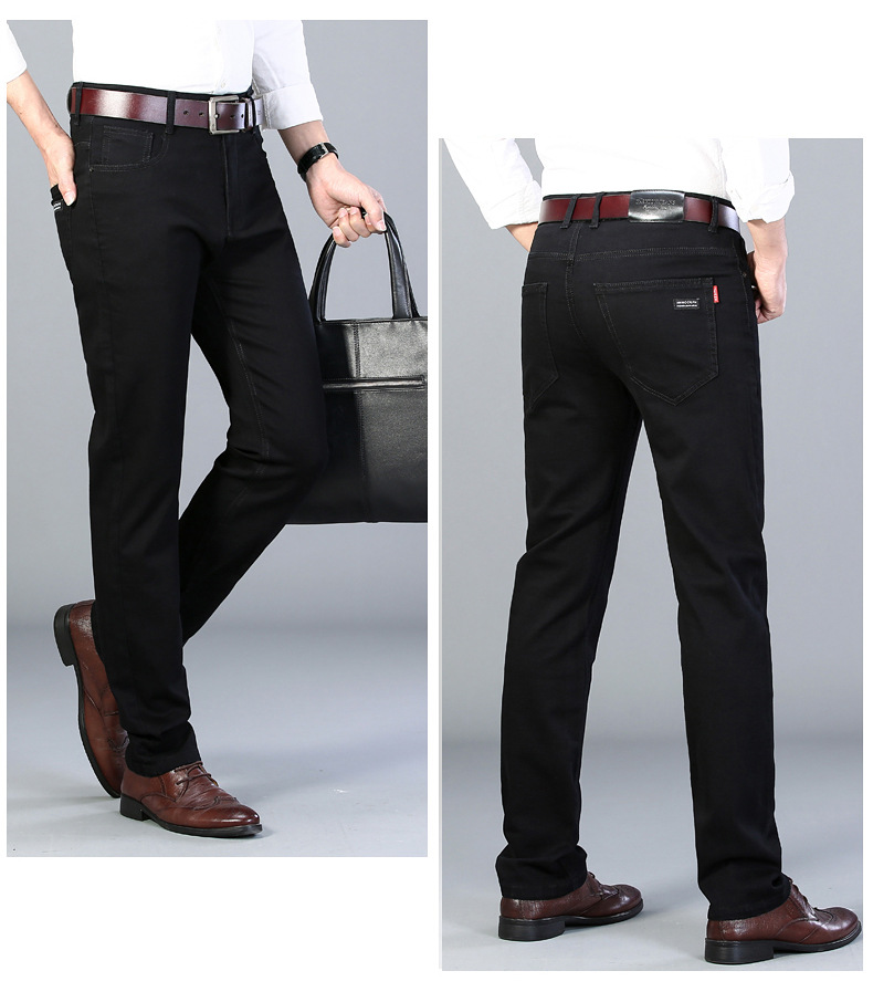 Spring and Autumn Pure Black Jeans Men's Men's Fashion Stretch Slim-Fit Youth Fashion Trend Pencil Pants Long Pants Generation Hair Spring and Autumn Pure Black Jeans Men's Men's Fashion Stretch Slim-Fit Youth Fashion Trend Pencil Pants Long Pants Generation Hair