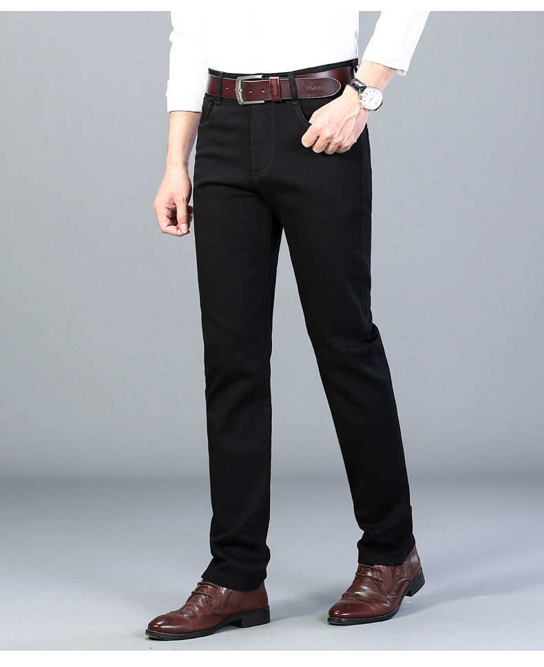 Spring and Autumn Pure Black Jeans Men's Men's Fashion Stretch Slim-Fit Youth Fashion Trend Pencil Pants Long Pants Generation Hair Spring and Autumn Pure Black Jeans Men's Men's Fashion Stretch Slim-Fit Youth Fashion Trend Pencil Pants Long Pants Generation Hair