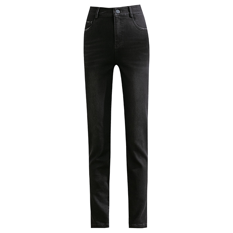 Black Slim Fit Pencil Pants Black Skinny Tappered Pants Women 2021 New Fall Women&#039;s Clothing Tide High Waist Jeans Women