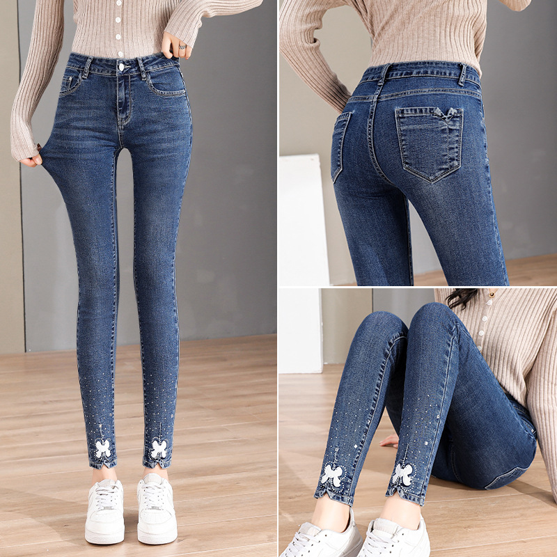 Tiktok Skinny Jeans Women&#039;s Extended Stretch Skinny Pencil Pants 2021autumn New Slimming Trousers