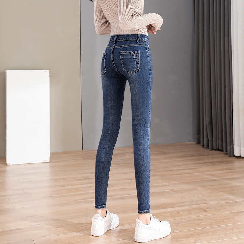Tiktok Skinny Jeans Women&#039;s Extended Stretch Skinny Pencil Pants 2021autumn New Slimming Trousers