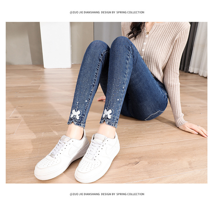 Tiktok Skinny Jeans Women's Extended Stretch Skinny Pencil Pants 2021autumn New Slimming Trousers