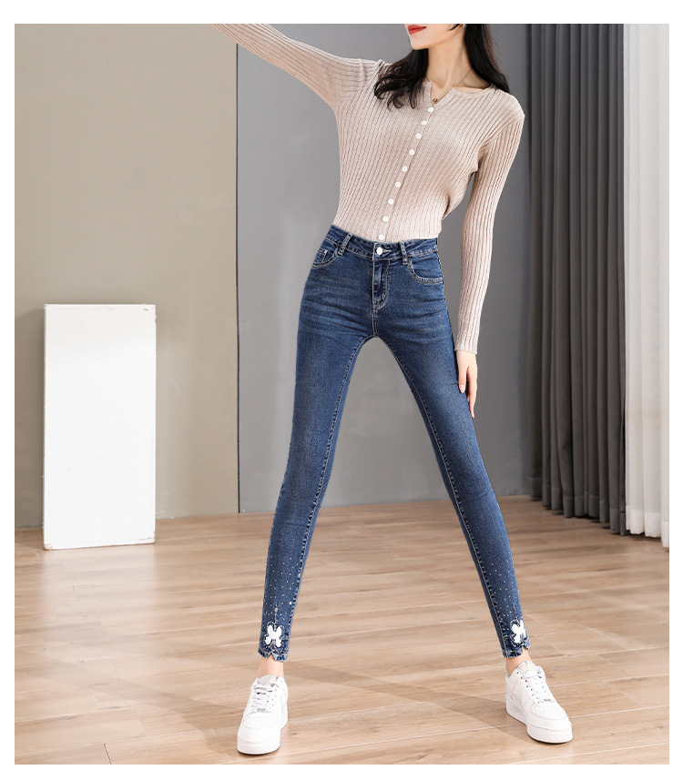 Tiktok Skinny Jeans Women's Extended Stretch Skinny Pencil Pants 2021autumn New Slimming Trousers Tiktok Skinny Jeans Women's Extended Stretch Skinny Pencil Pants 2021autumn New Slimming Trousers