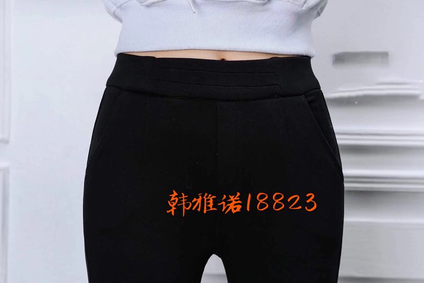 The new style of 100 - match pencil - cut pencil pants diamond - pattern composite ultra - soft black.