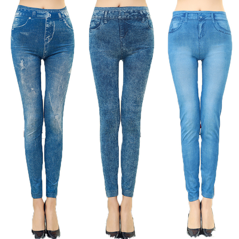 Spring and Autumn Tappered Pencil Pants Slim Slimming Cropped Pants Korean Style Versatile Women&#039;s Denim Leggings Elastic Pants